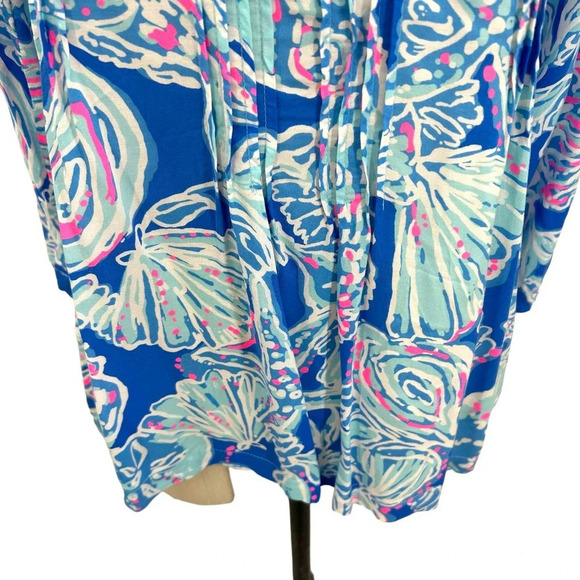 Lilly Pulitzer Sarasota Tunic Top Bay Blue Into the Deep Seashell Print Size‎ XS - Picture 4 of 9
